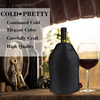 Premium Weinkühler Manschette Schwarz – Wiederverwendbar & Flexibel – Weinkühler für Standardflaschen – Kühlmanschette für Wein, Sekt & Champagner – Ideal für Partys, Picknick, Reisen